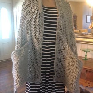 Hand crocheted Shaw with pockets